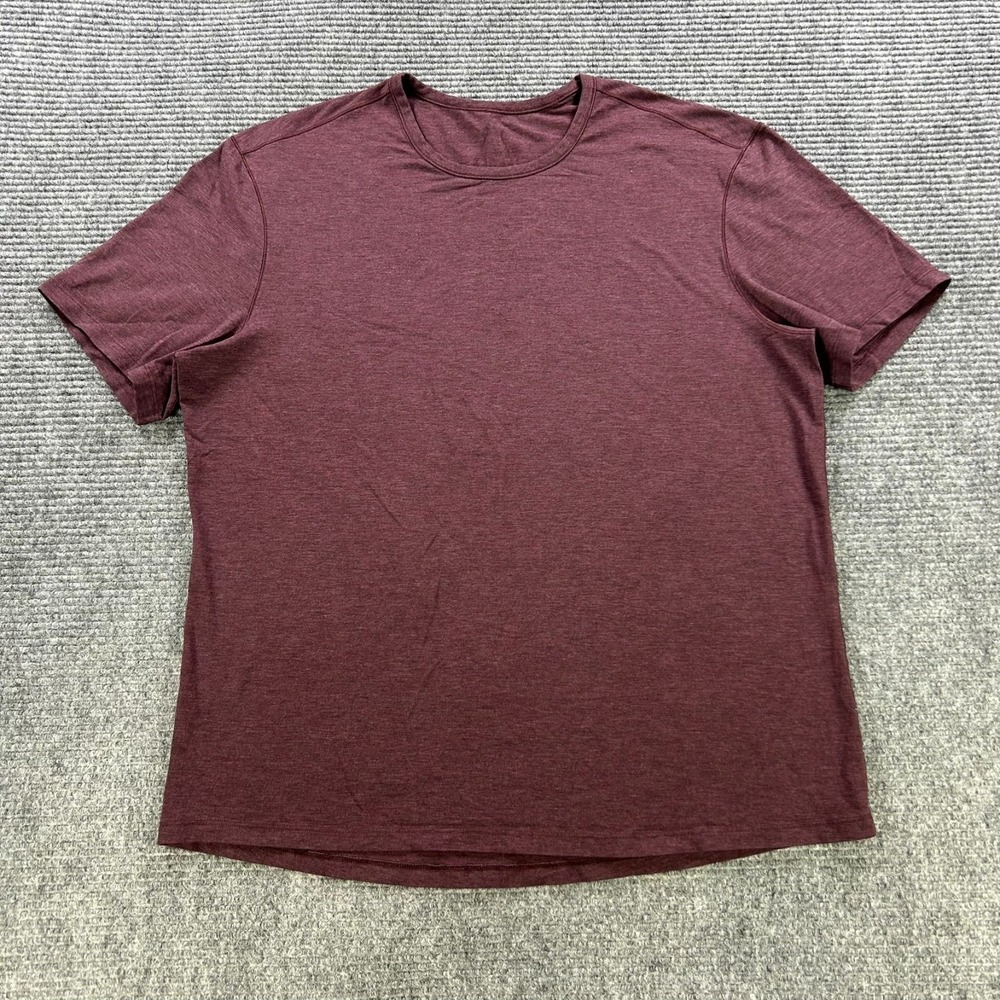 Lululemon Somatic Aero Short Sleeve Training T Shirt Mens Burgundy No Size Tag